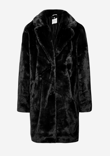 Joela Faux Fur Coat Black