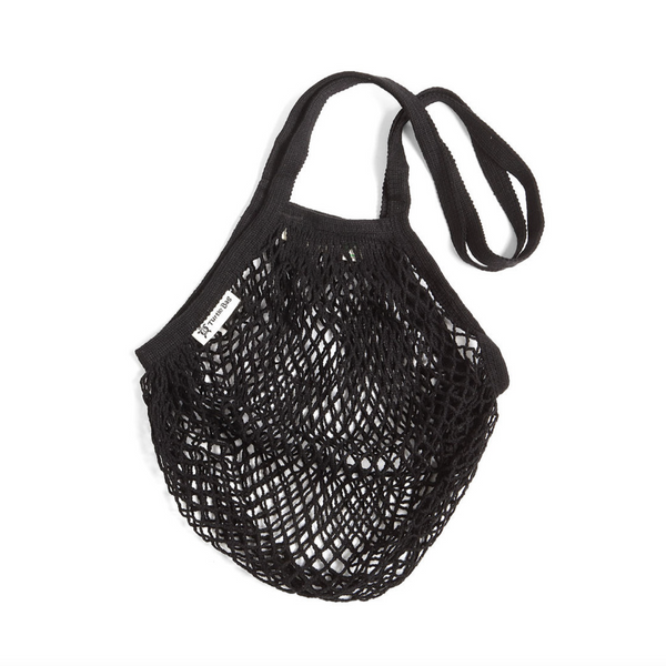 Turtle Bags Black Long Organic Handled String Bag