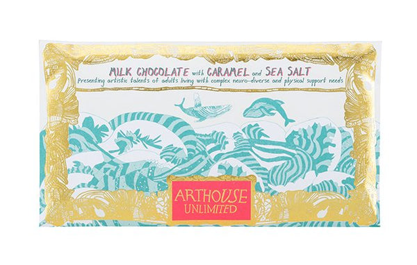 ARTHOUSE Unlimited Swim With Whales Chocolate Milk Chocolate with Caramel and Sea Salt 100g
