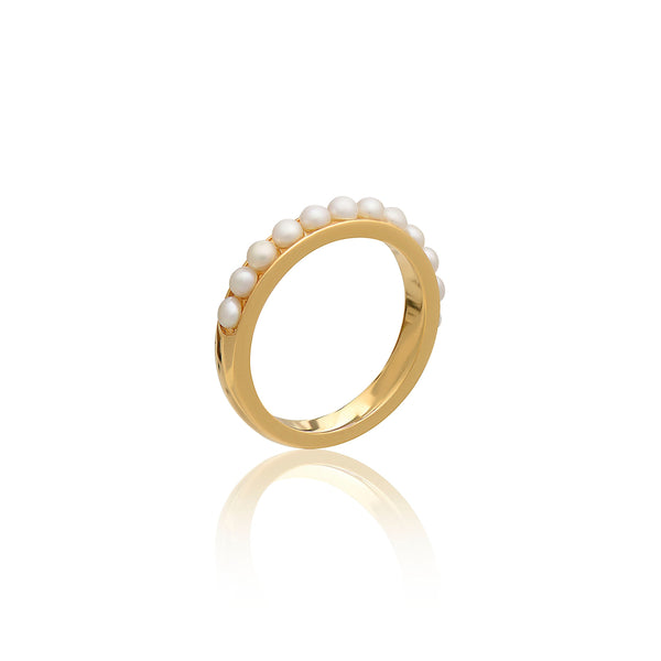 Studded Pearl Stacking Ring