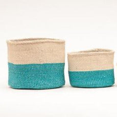 Lazima: Turquoise Woven Basket