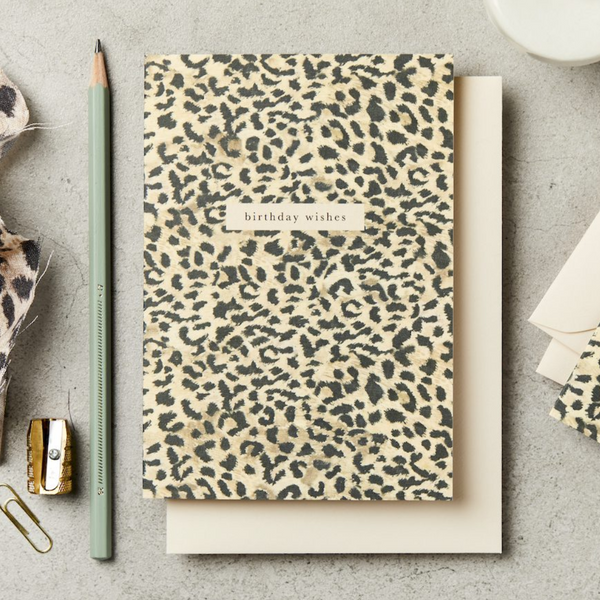 Vintage Leopard Birthday Card