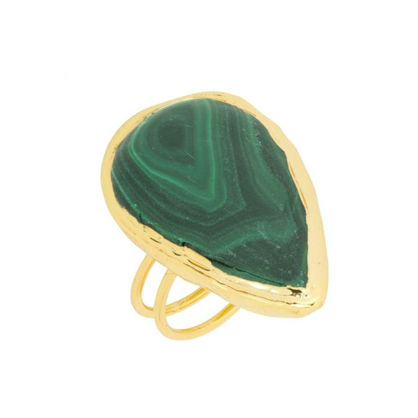 Green Malachite Canyon Ring