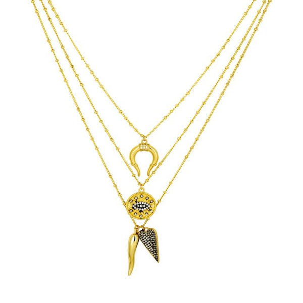 Gold Gabrielle Charm Necklace