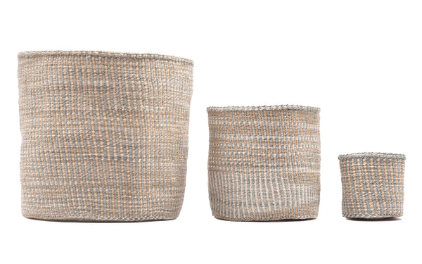 Liwe: Grey & White Twist Basket