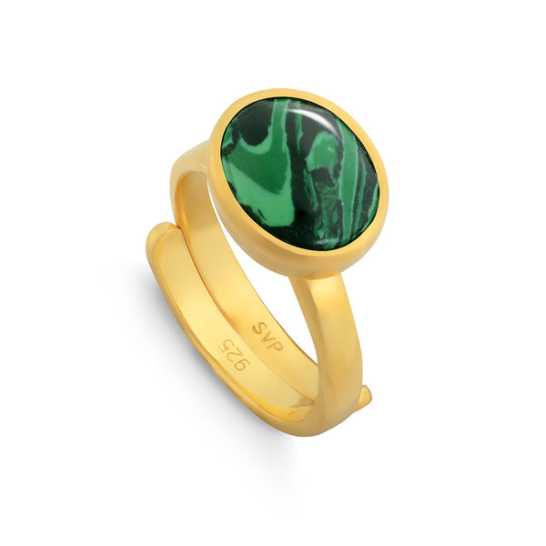 Atomic Midi Malachite Gold Ring