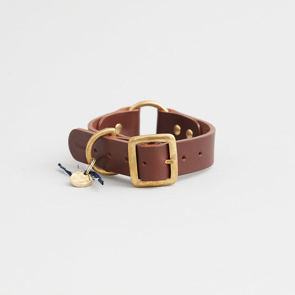 Kintails Medium Brown Leather Dog Collar