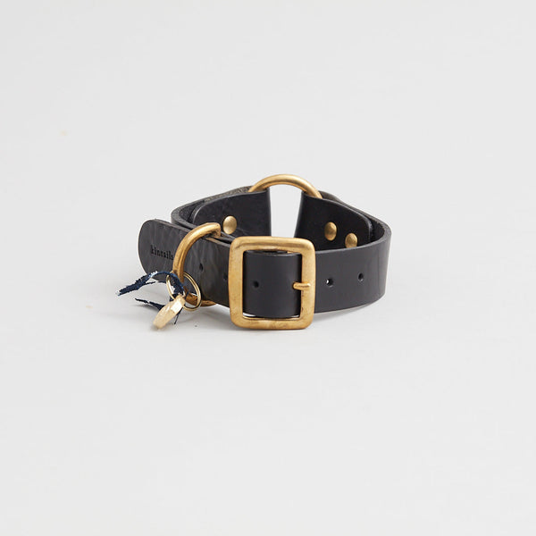 Kintails Large Black Leather Dog Collar
