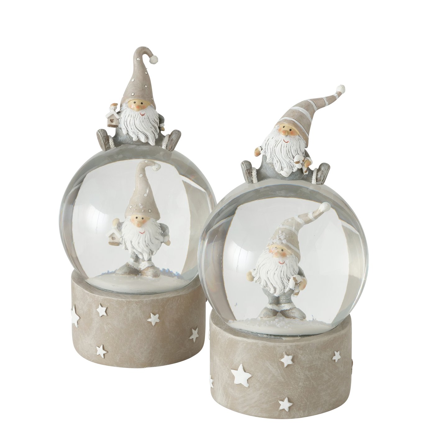 &Quirky Christmas Gonk Snowglobe : Striped Hat or Dotty Hat
