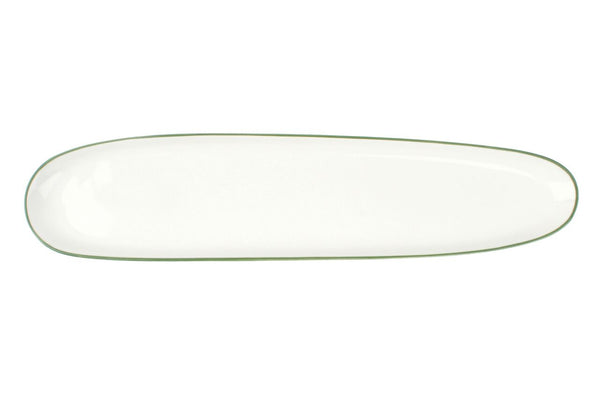 Canvas Home Set of 4 Abbesses Oblong Plate Green Rim 