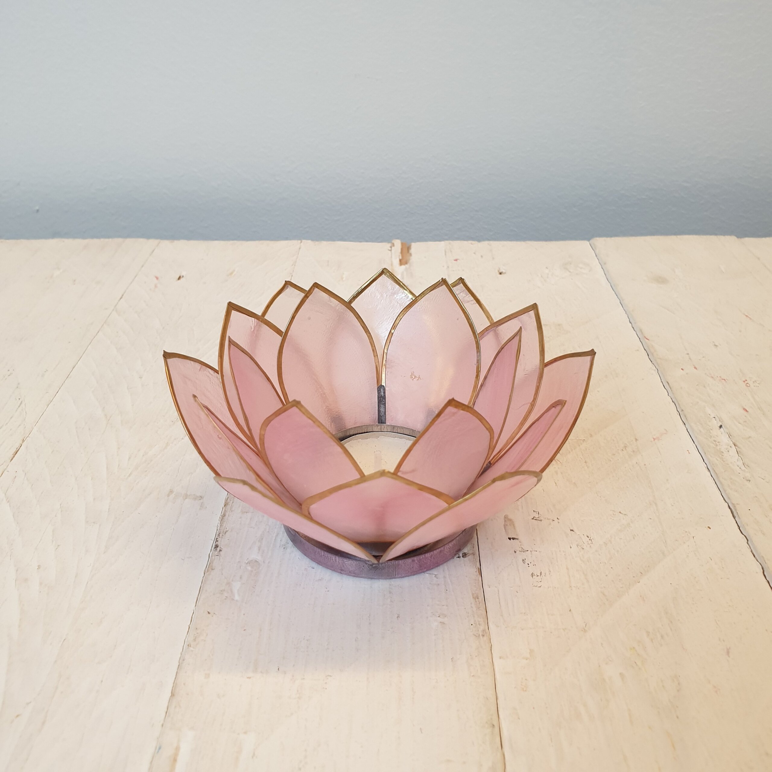 Light Pink Lotus Flower Tea Light Holder