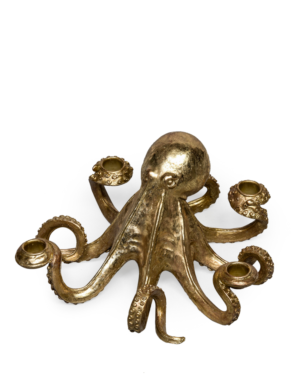 Gold Octopus Candlestick Holder