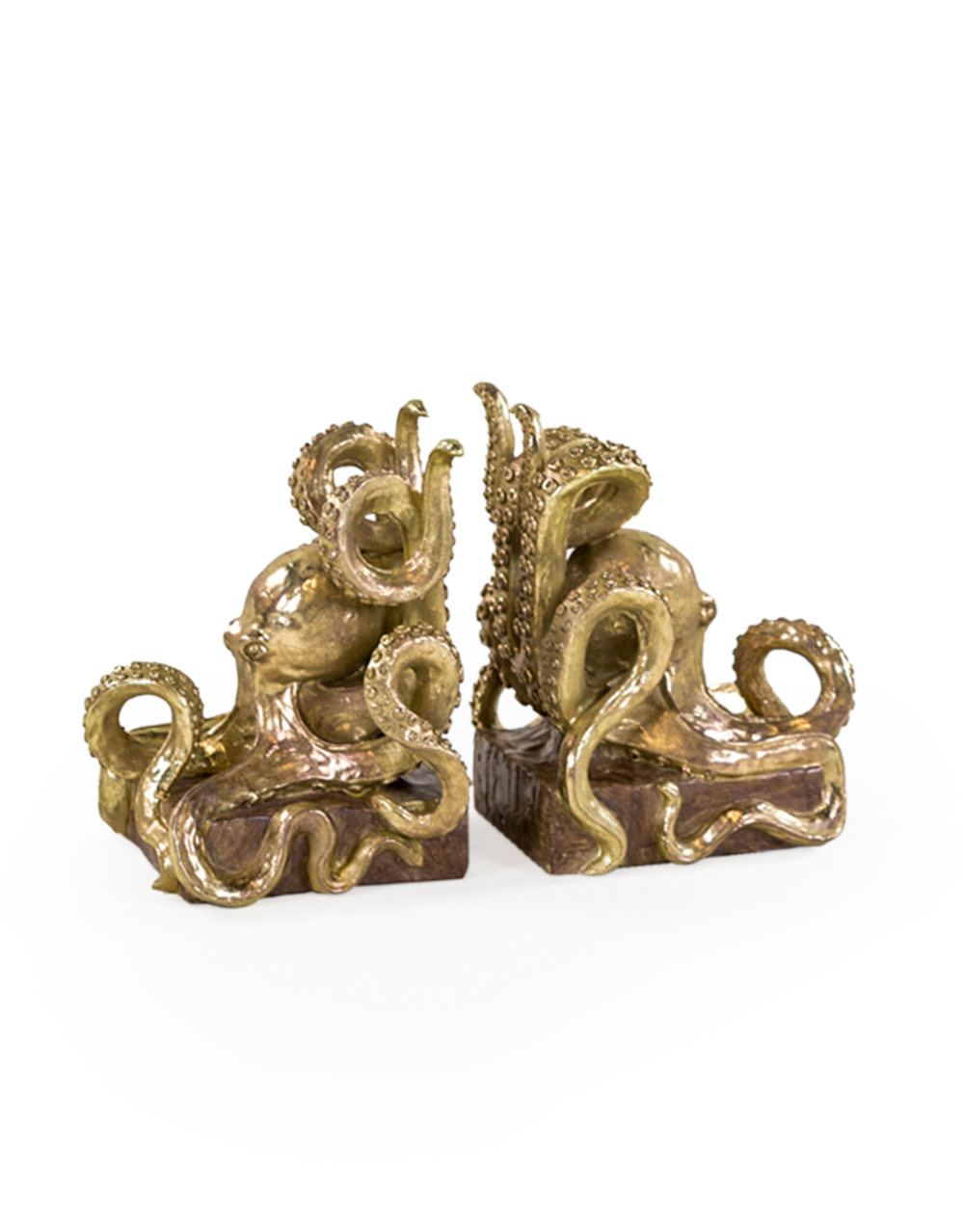 Gold Octopus Bookends