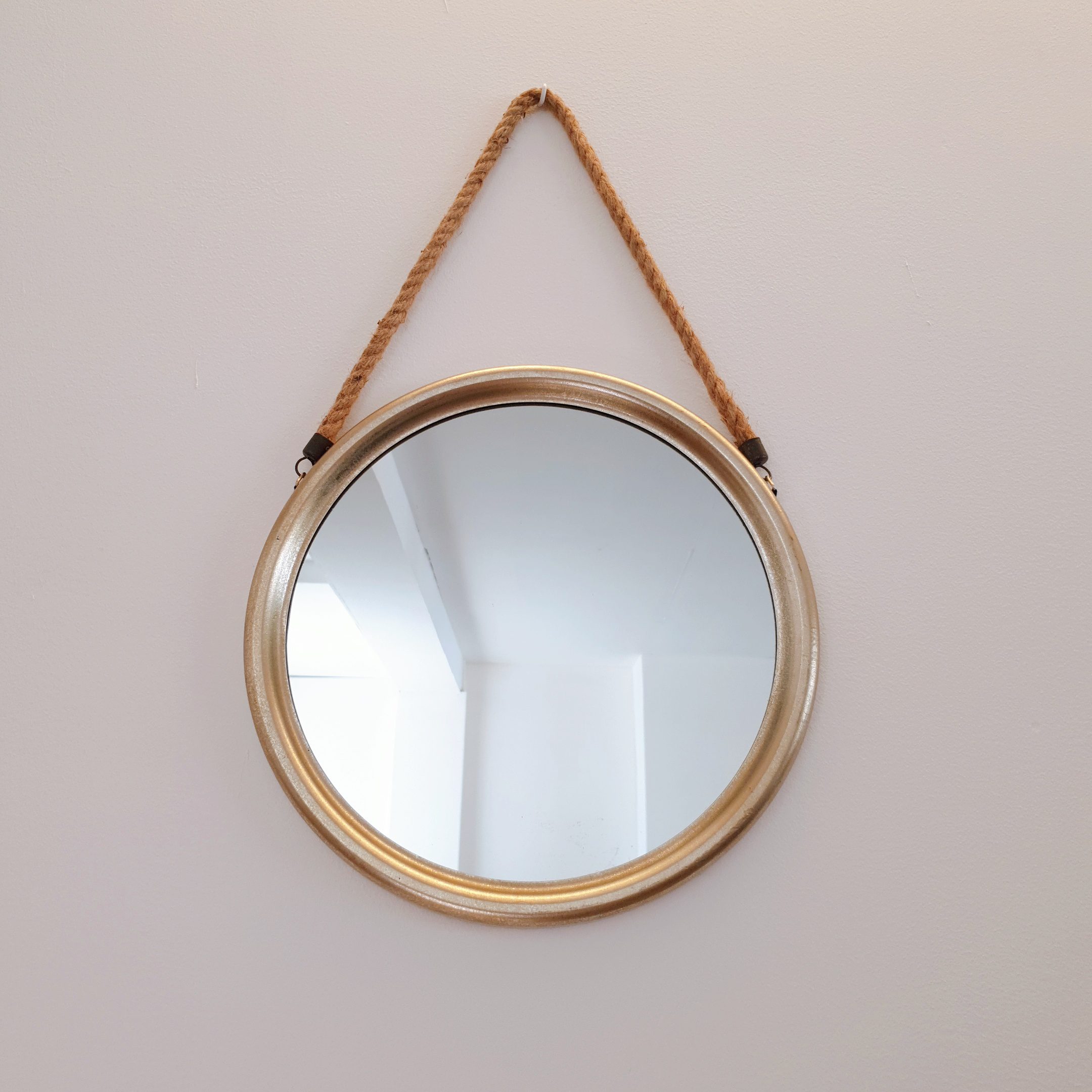 Small Round Silver Mirror On Rope