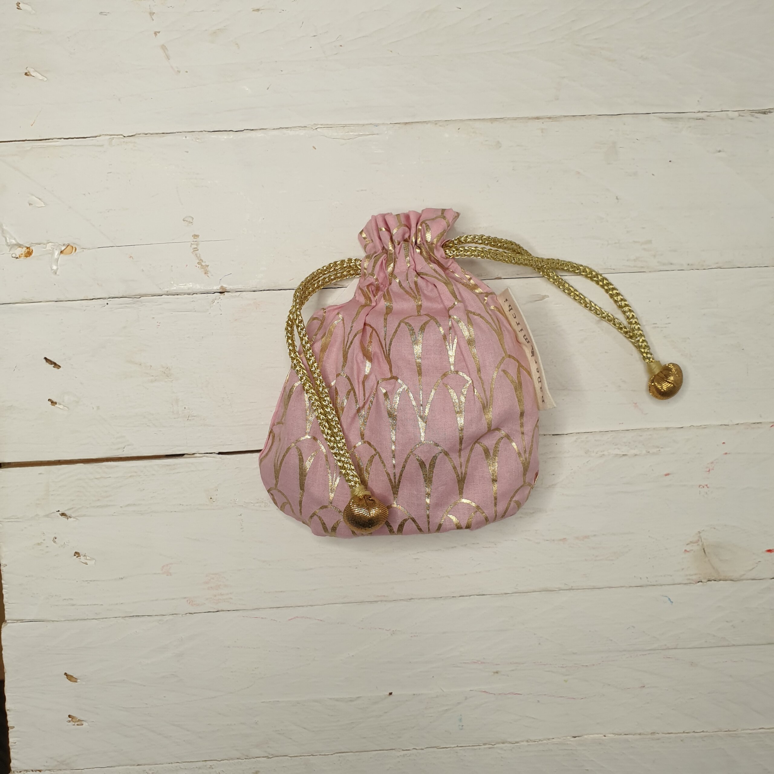 Paper Mirchi Marshmallow Pink Art Deco Bag Small
