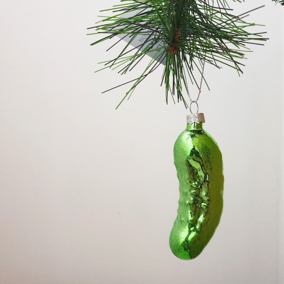 Glass Gherkin Christmas Decoration