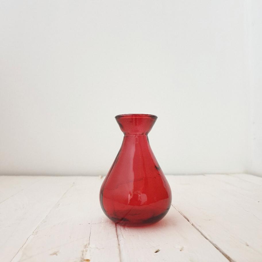 Jarapa Recycled Glass Bud Vases Scarlet