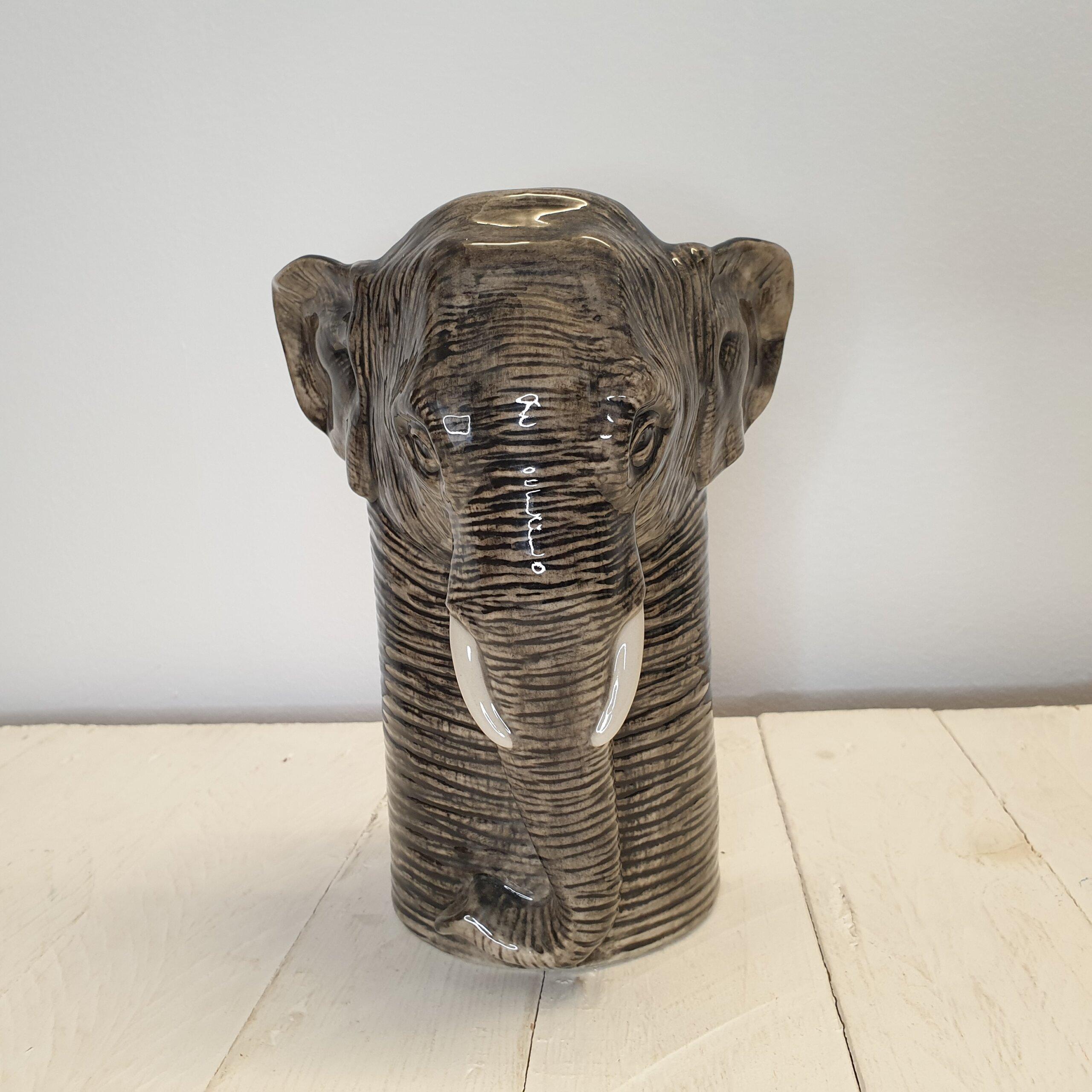 Quail Ceramics Elephant Utensils Pot