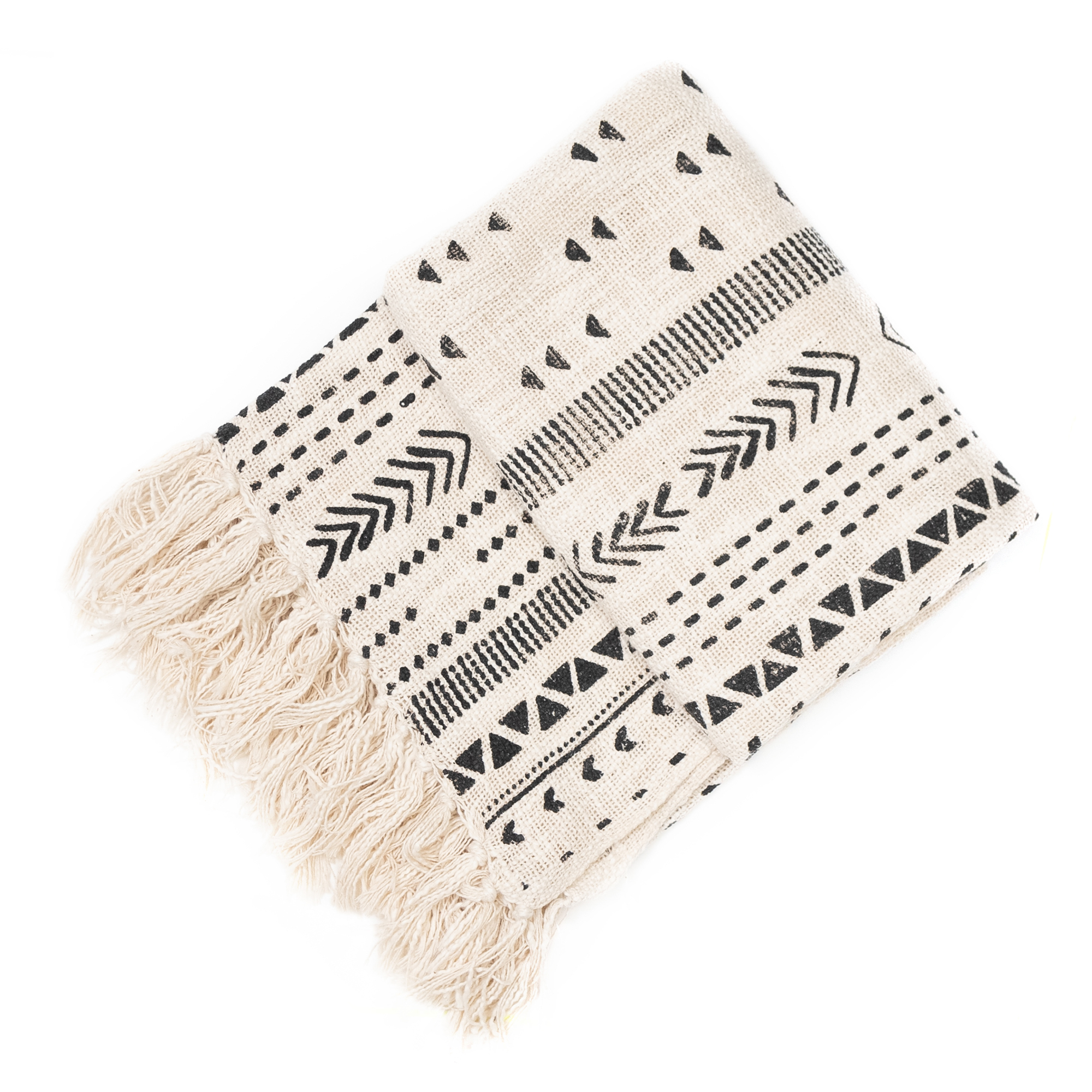 Himba Natural Black Textured Throw