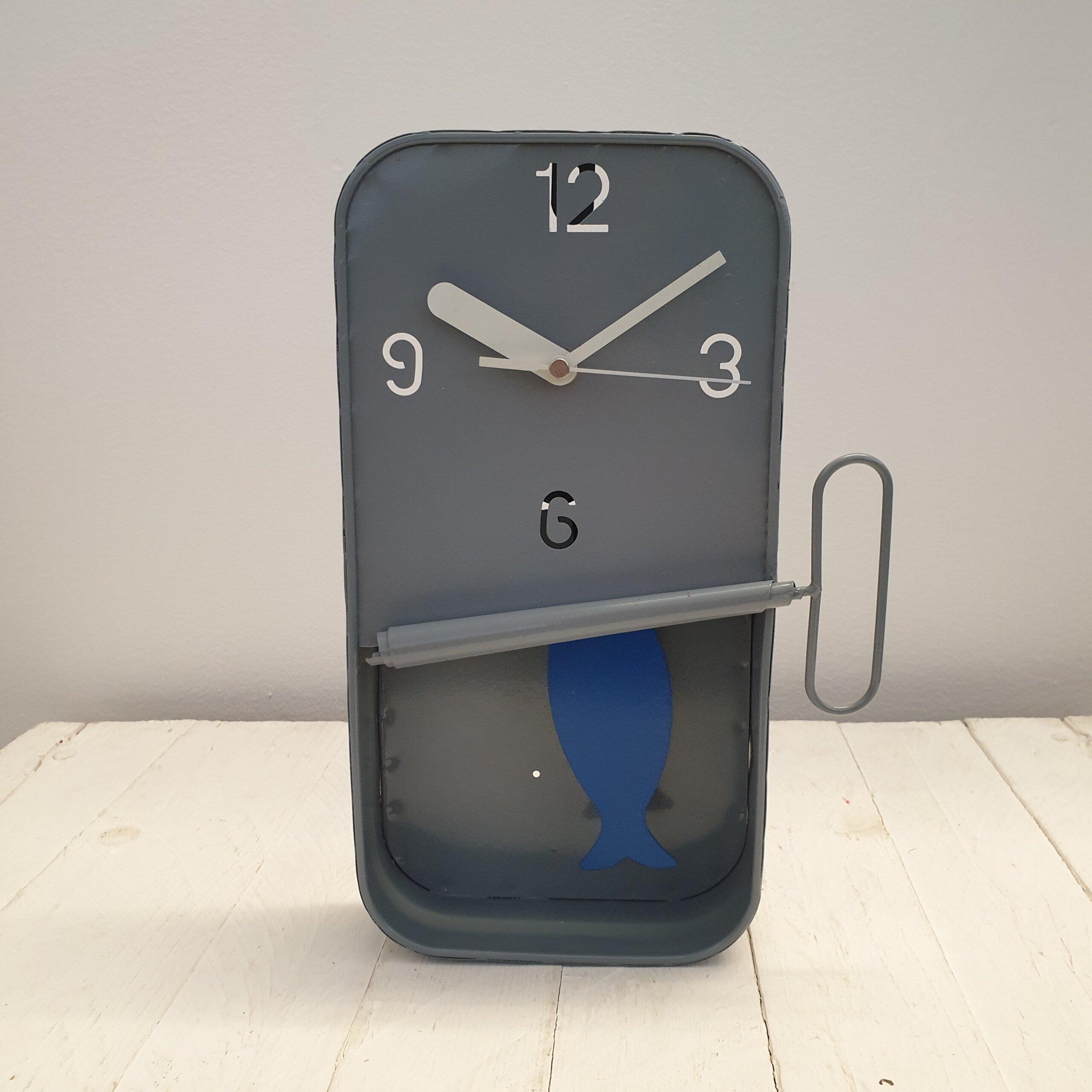 Grey Sardine Clock