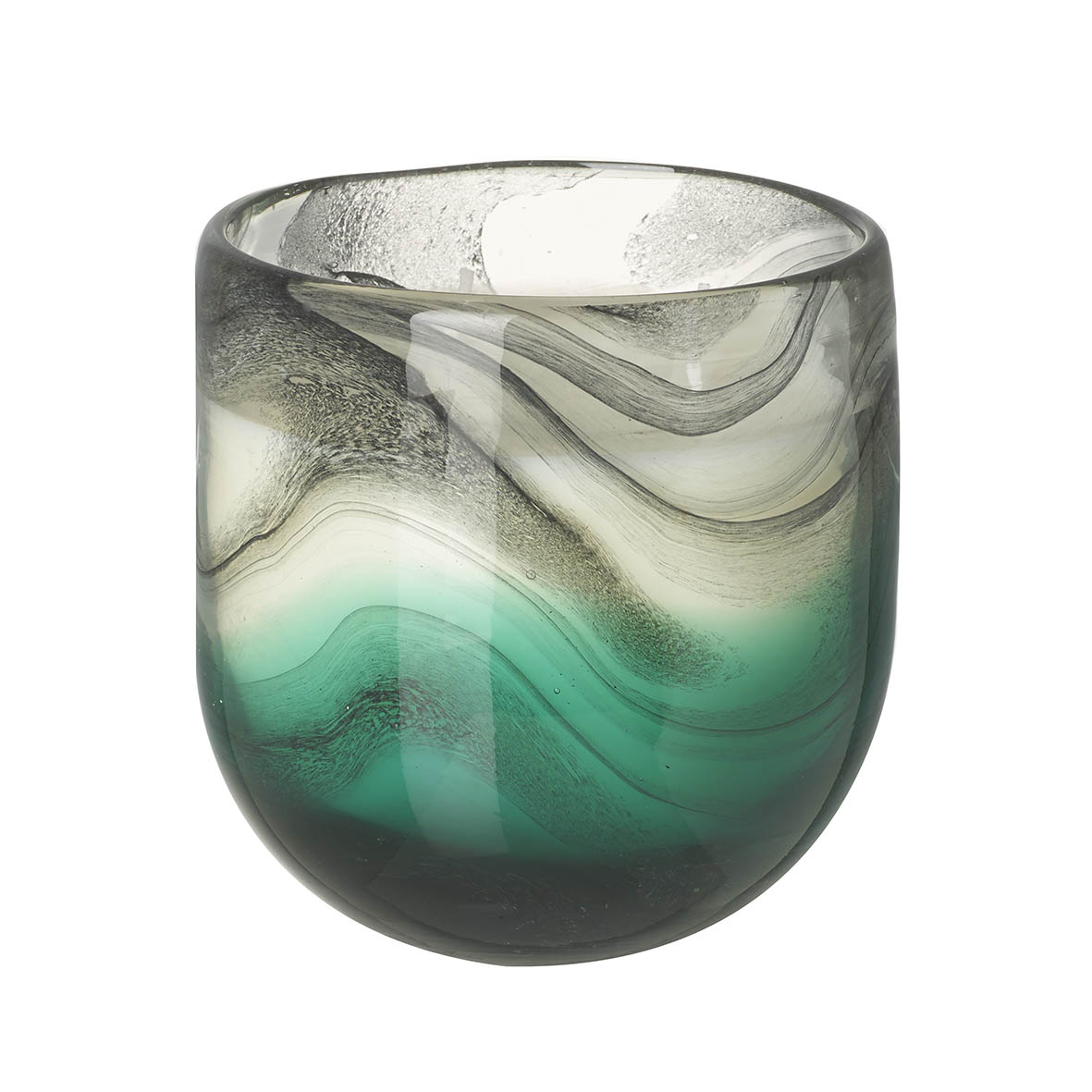 Oasis Green & Black Wax Filled Votive : Large