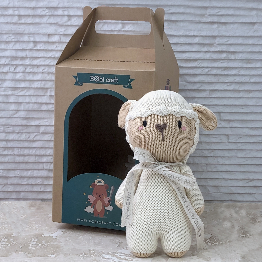 Soft Toy - First Teddy Guardian Barbra The Lamb Knitted By Hand FN9776