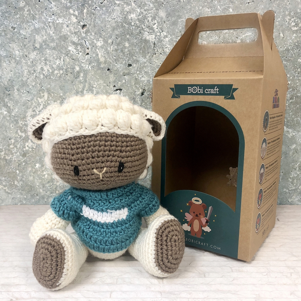 Soft Toy - Lively Guardian Poppy The Sheep Knitted By Hand FN9368