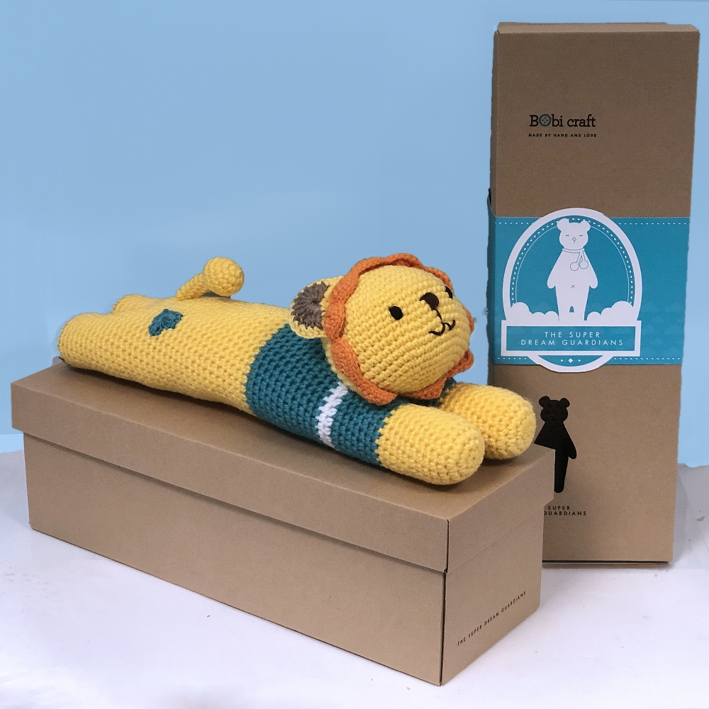 Soft Toy - Lazy Guardian Leo The Lion Knitted By Hand