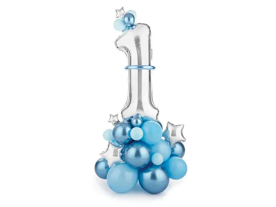 Partydeco Balloon Bouquet Number "1", Blue