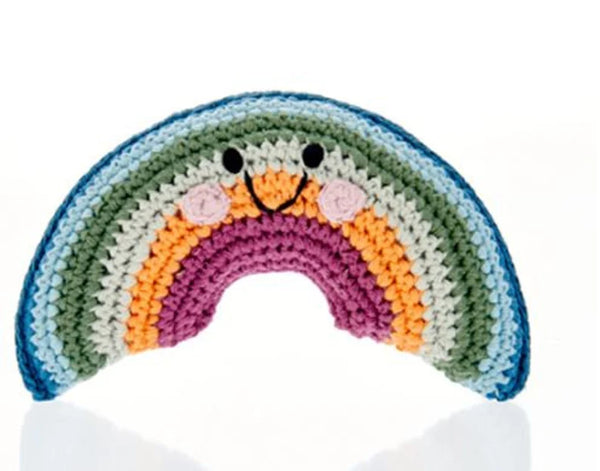 Lark London Pebble Knitted Rainbow Rattle