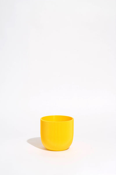 - Crinkle Plant Pot - Large - Yellow