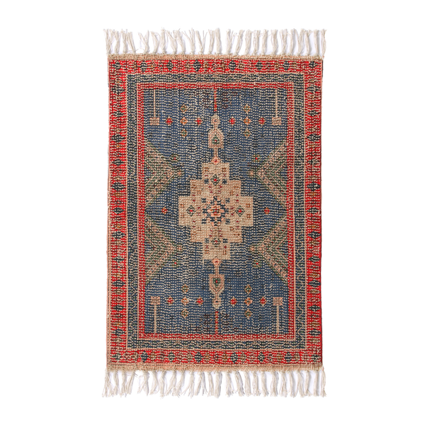 | Printed Overtufted Rug 60x90cm - Red & Blue