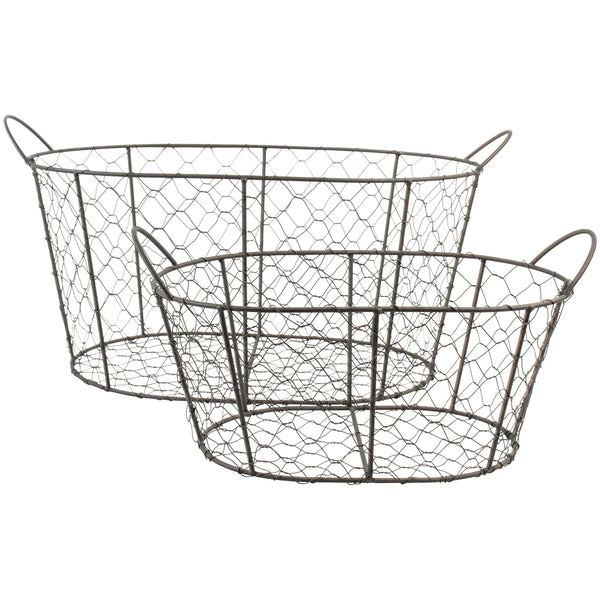 Grand Illusions Wire Mesh Oval Basket Small