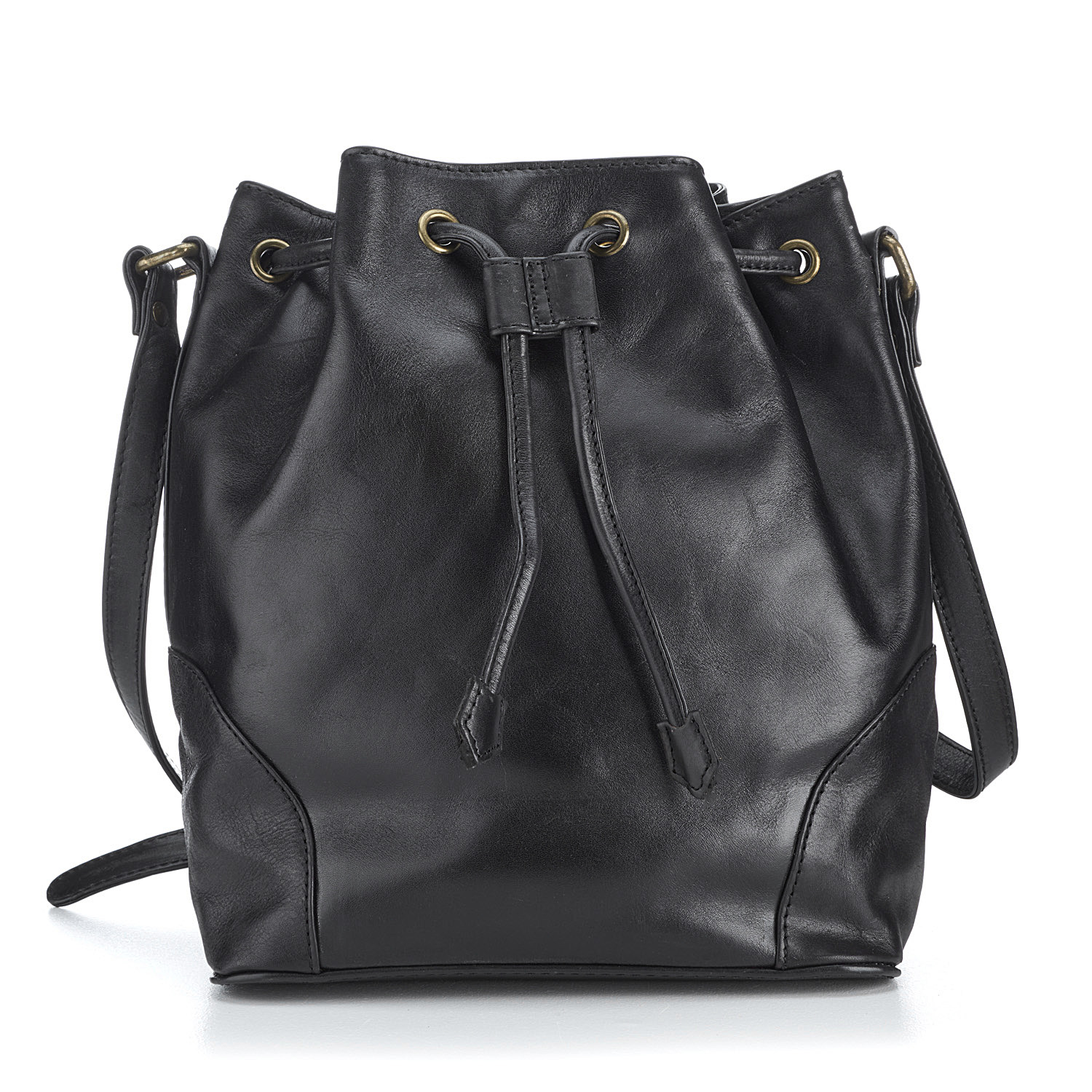 CollardManson Bucket Bag Black Leather