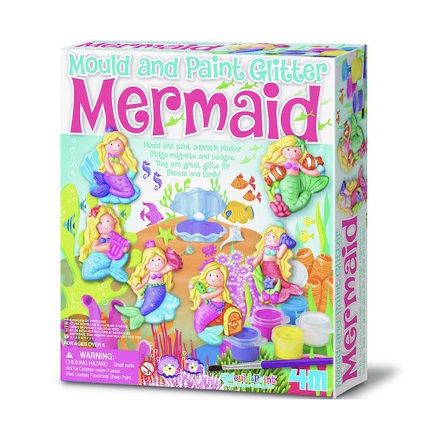4M Set of 6 Mermaids Game Mold and Paint Magnets