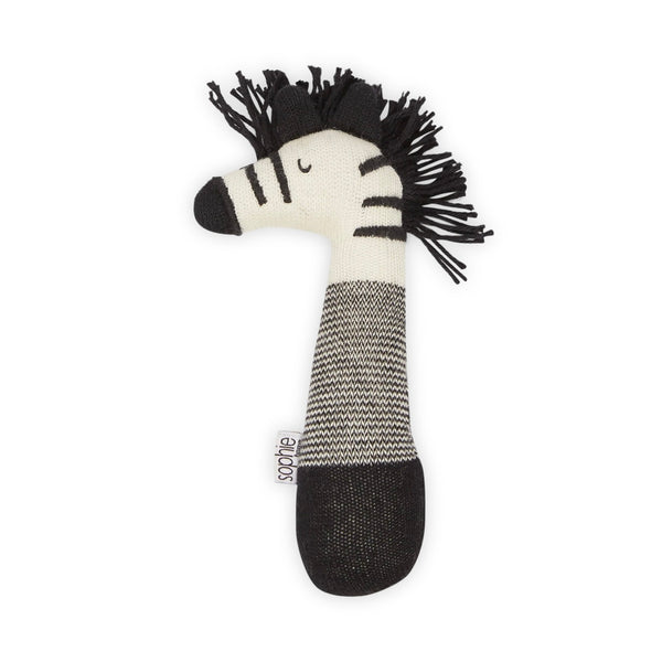 Julia Davey Cotton Knit Baby Rattle Zebra By Sophie Home