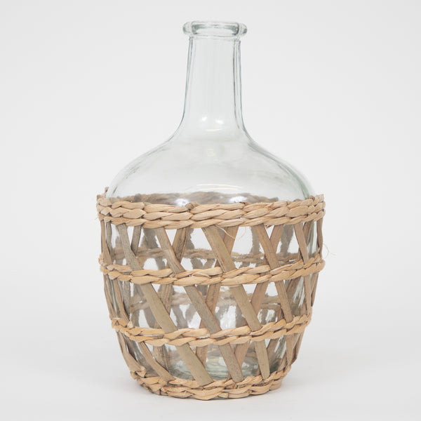 Gallery Direct Maluku Bottle Glass & Seagrass Vase