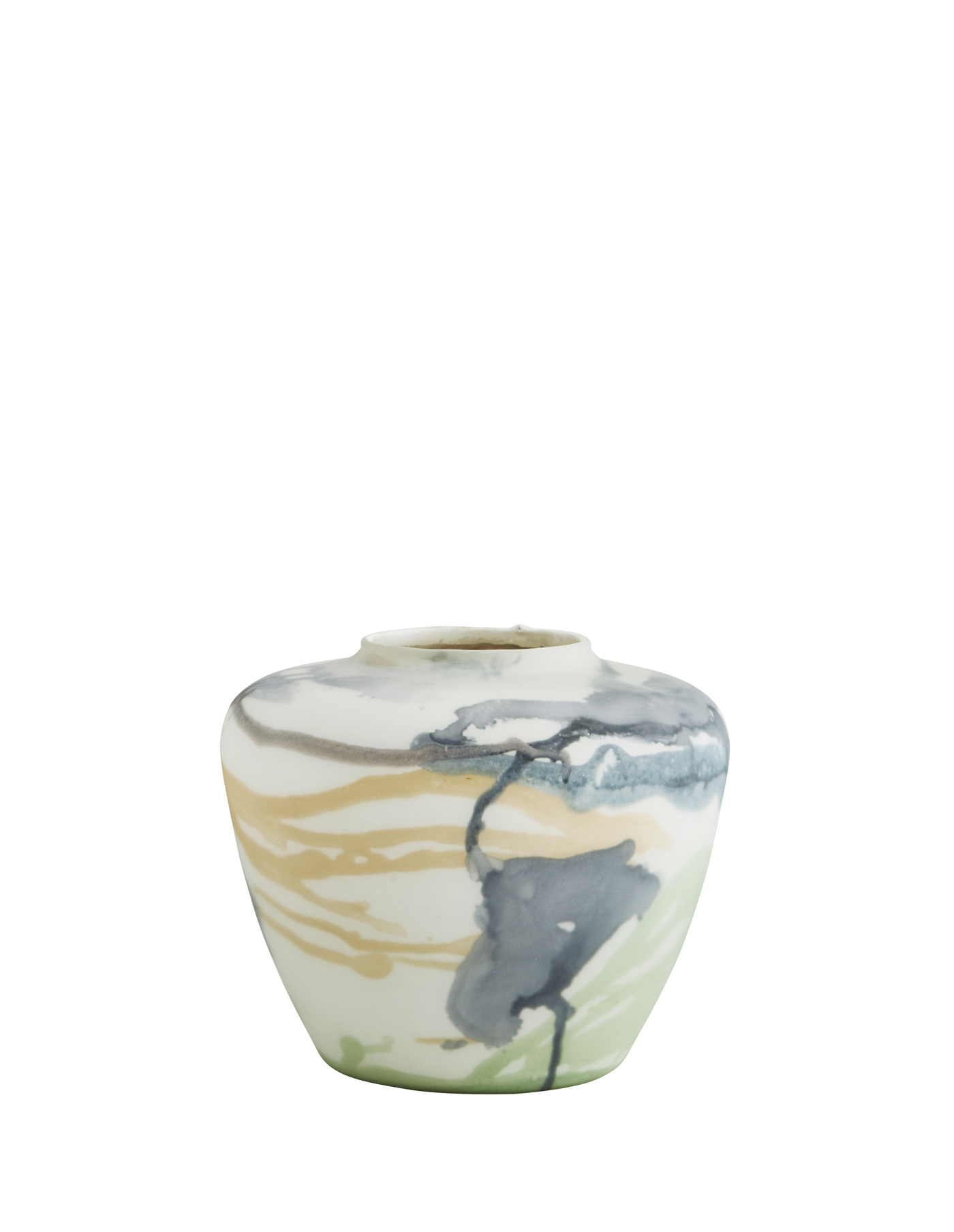 Trapeze Marbled Glass Vase