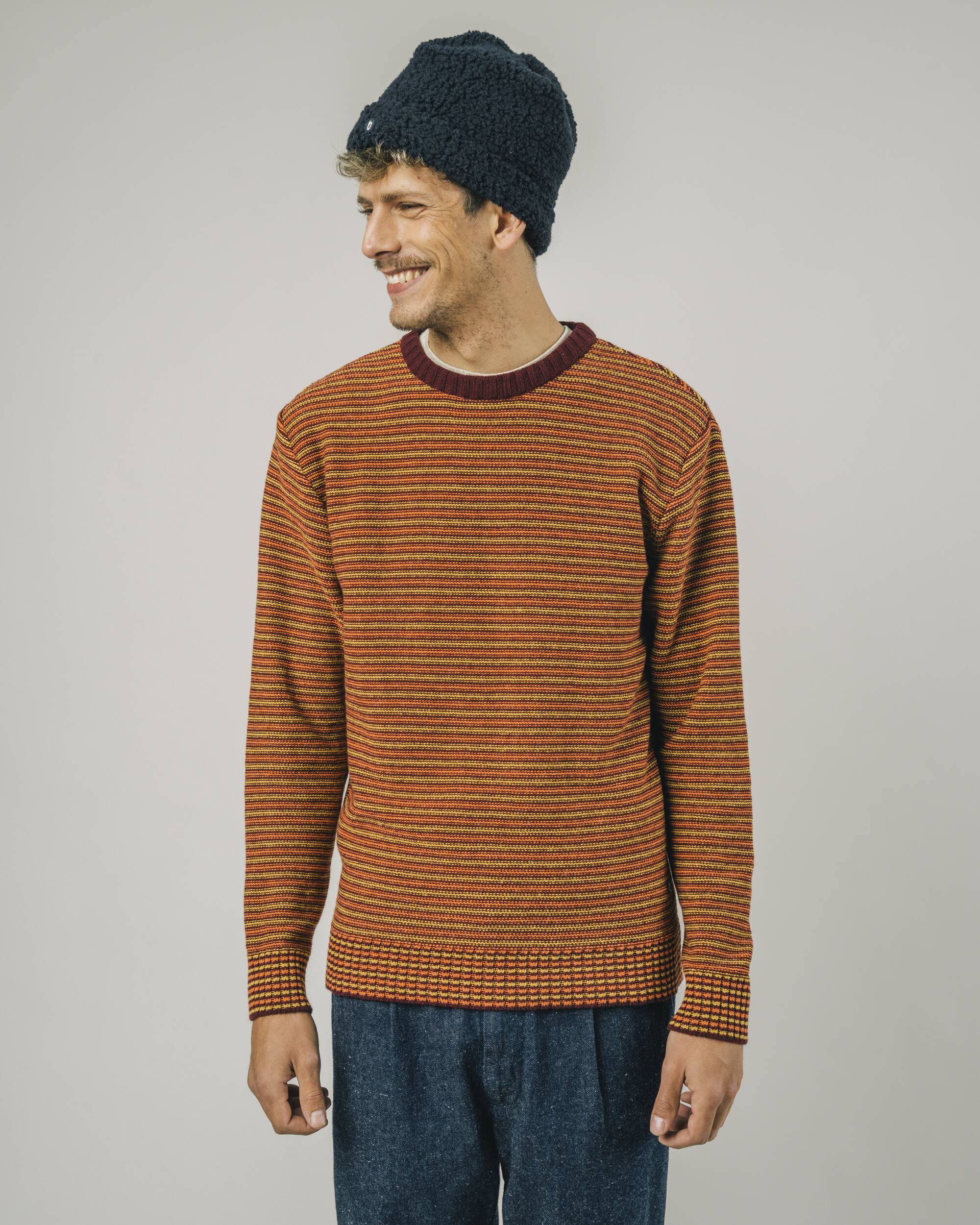 Brava Fabrics Bordeaux Stripes Sweater