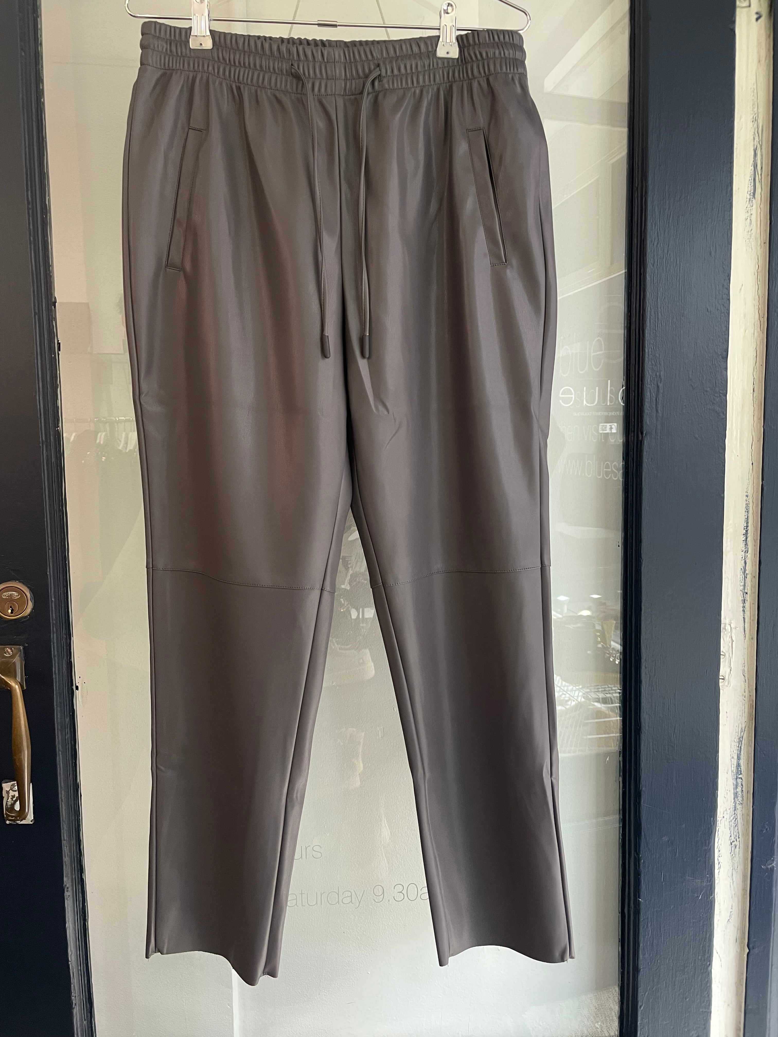 Herzen's Angelegenheit Vegan Leather Trousers In Grey 13223-6900
