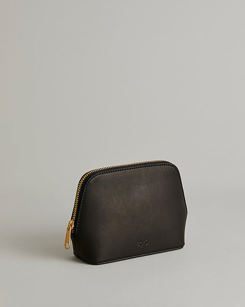 Black Ayu Leather Makeup Bag