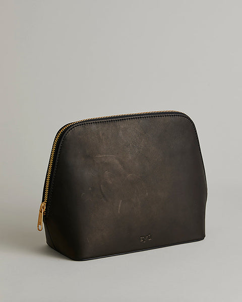 Black Ayu Leather Toilet Bag