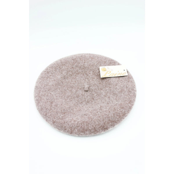 Natural Beige Classic Wool Beret