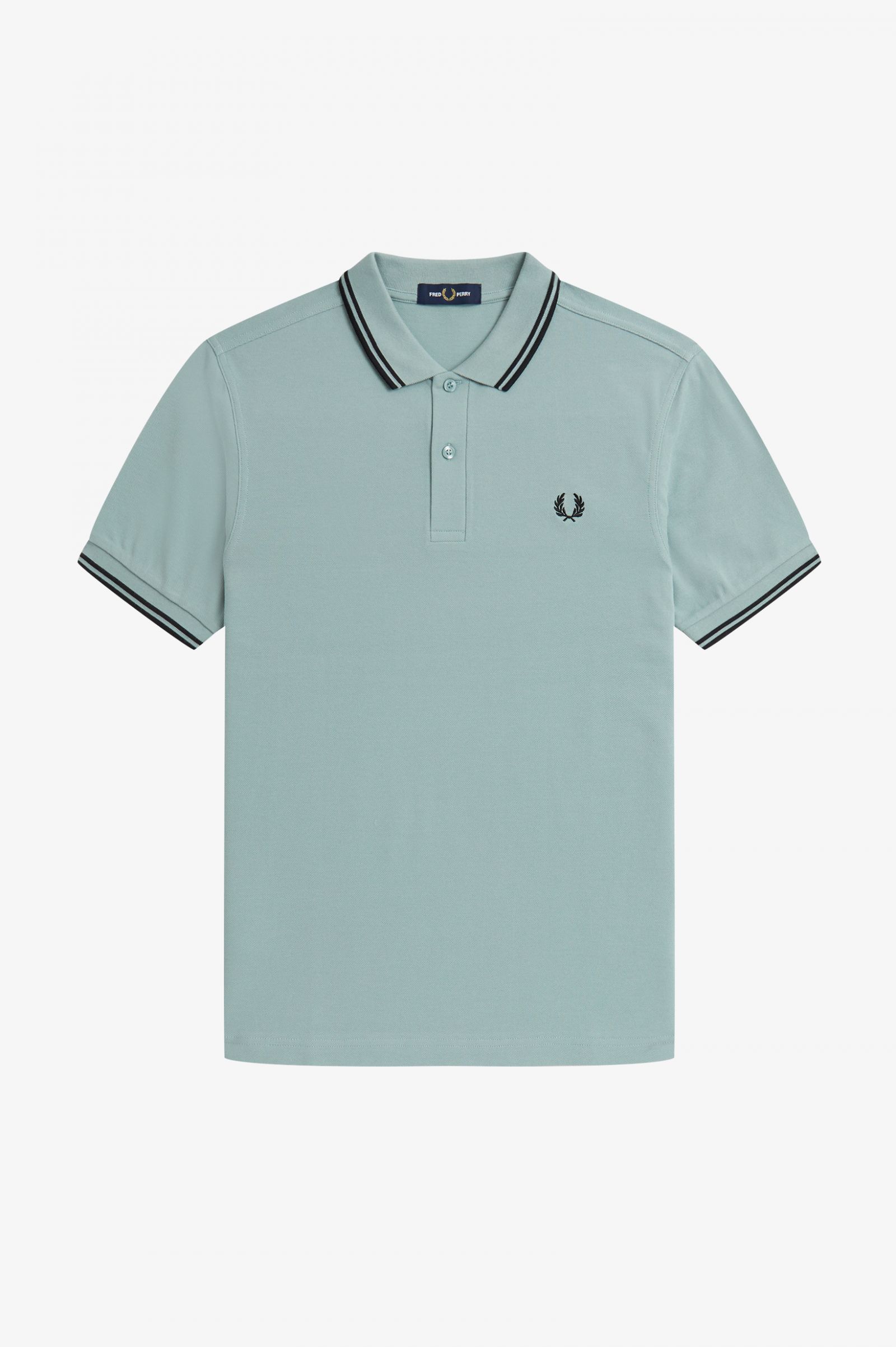 Fred Perry Fred Perry Slim Fit Twin Tipped Polo Silver Blue / Black / Black