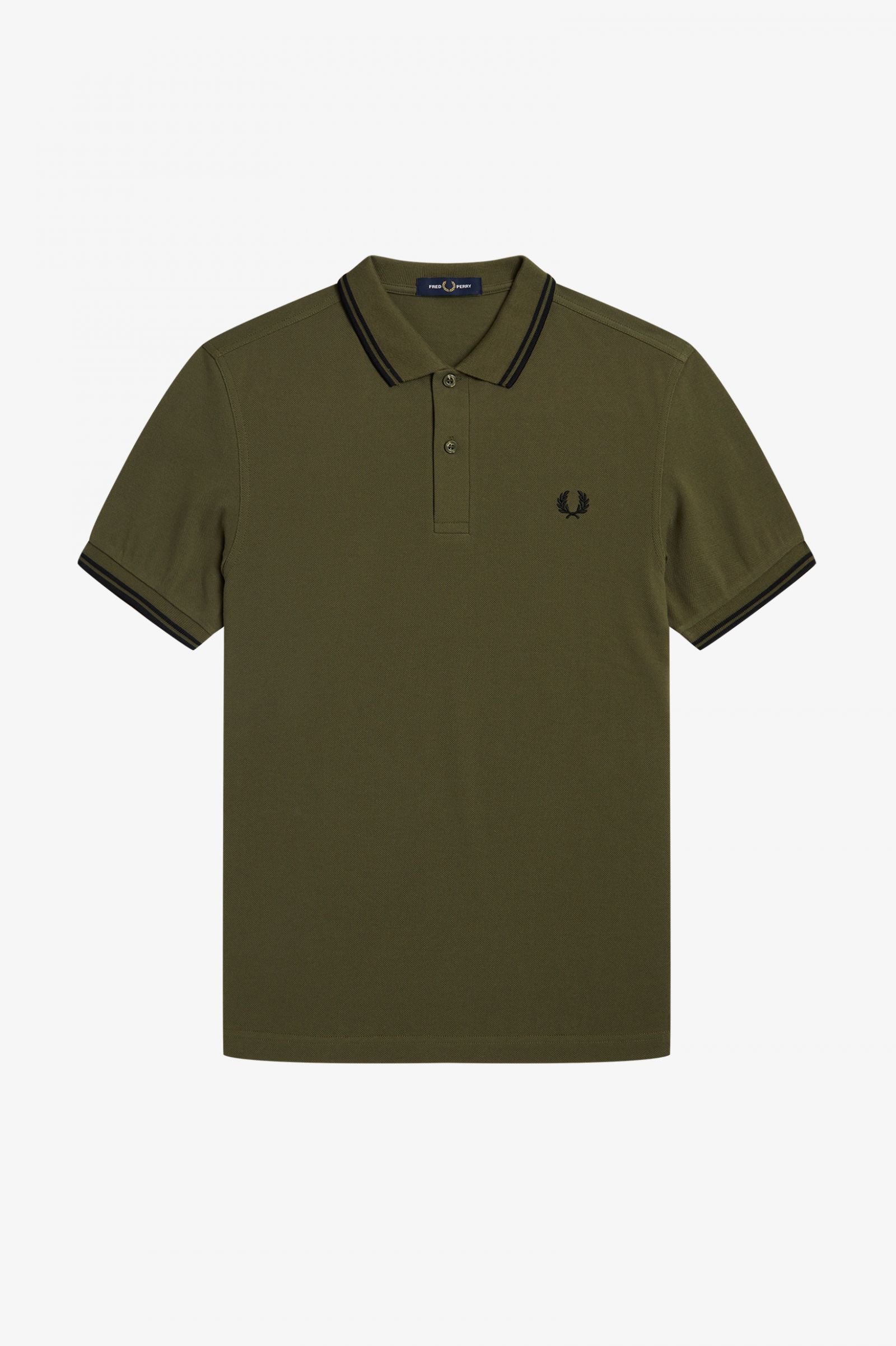 Fred Perry Fred Perry Slim Fit Twin Tipped Polo Uniform Green / Black / Black