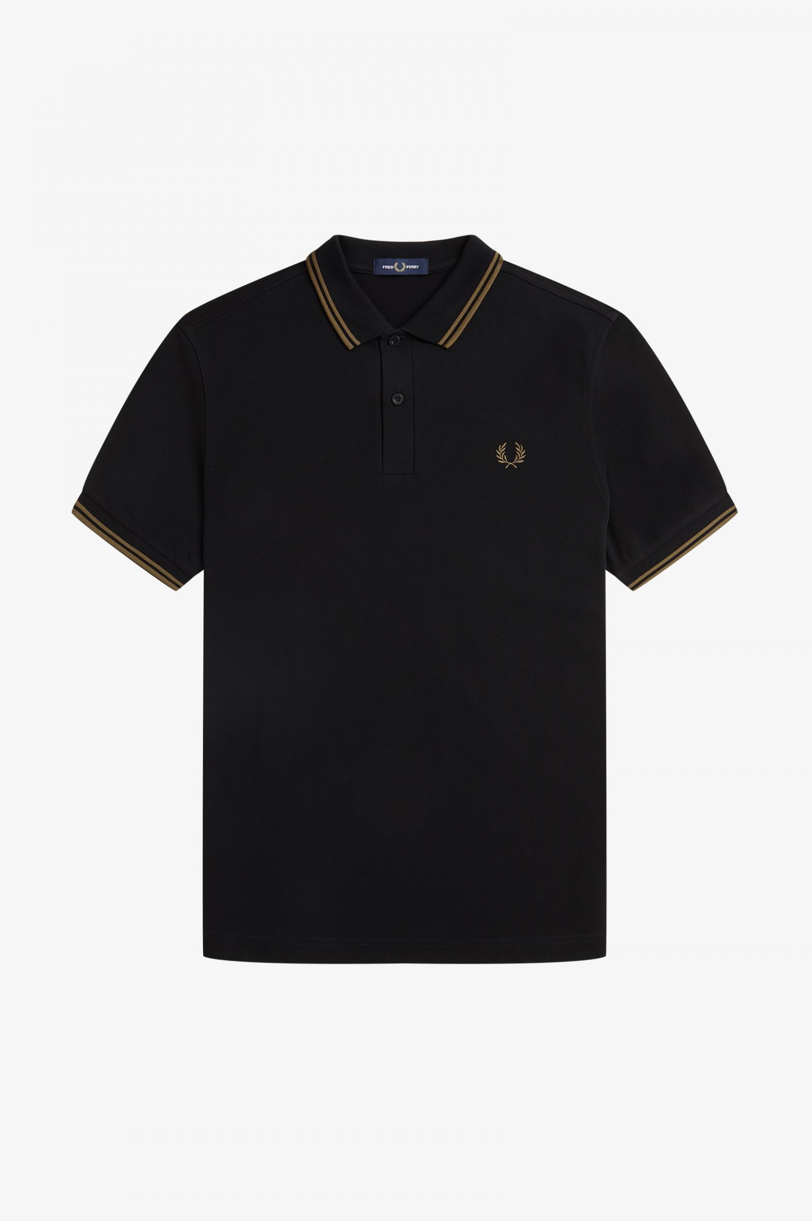 Fred Perry Fred Perry Slim Fit Twin Tipped Polo Black / Shaded Stone / Shaded Stone