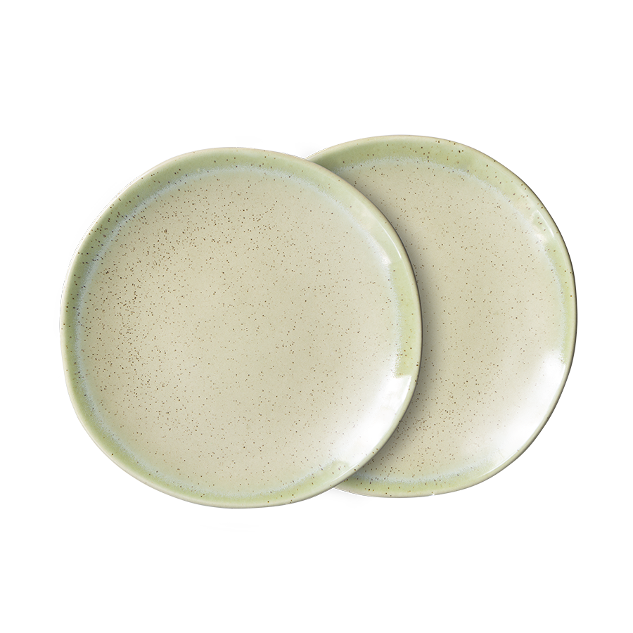 70s Ceramics Pistachio Side Plate - Set of 2