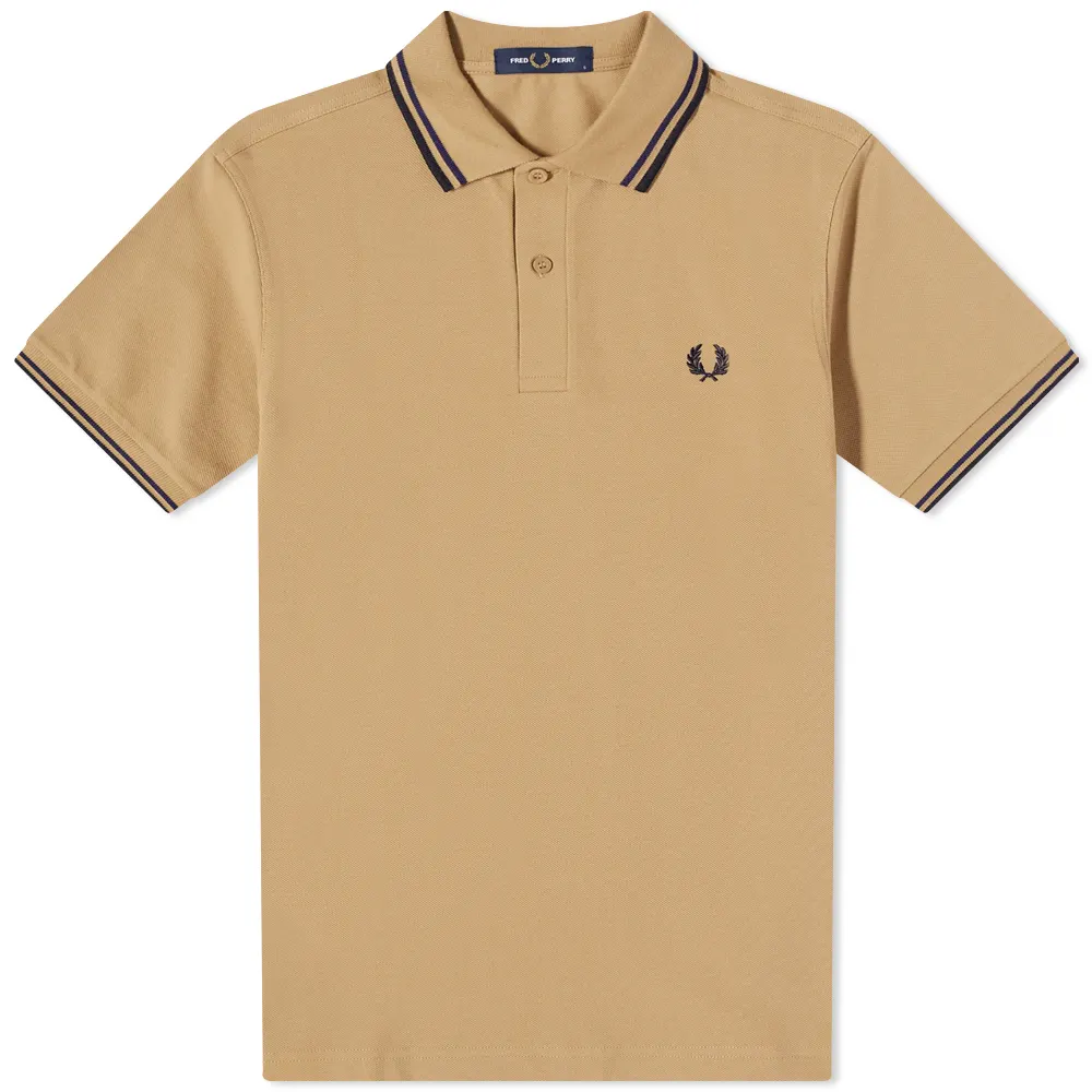 Fred Perry Fred Perry Slim Fit Twin Tipped Polo Warm Stone / French Navy / Navy