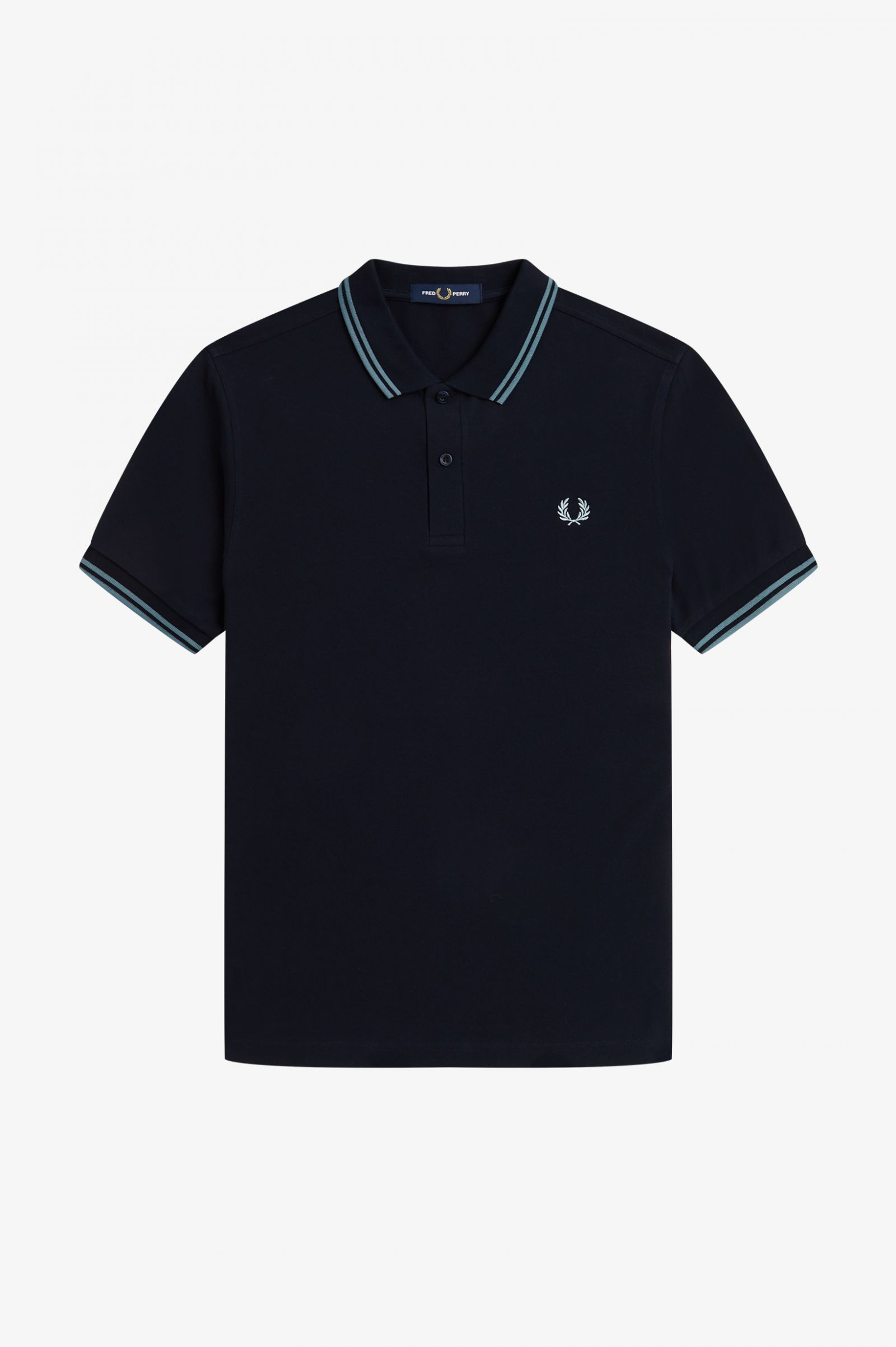Fred Perry Fred Perry Slim Fit Twin Tipped Polo Navy / Silver Blue / Silver Blue