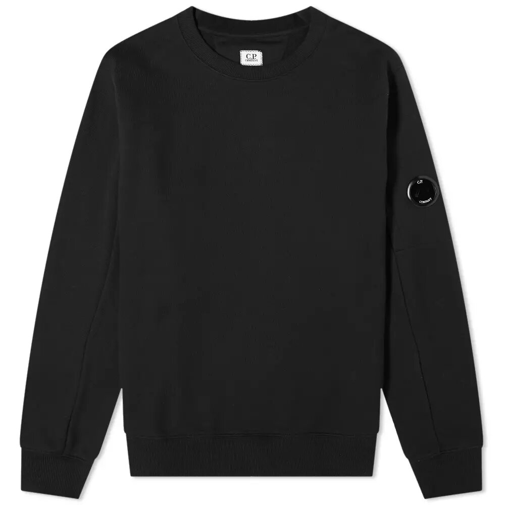 C.P. Company C.p. Company Diagonal Raised Fleece Crew Neck Sweatshirt Black